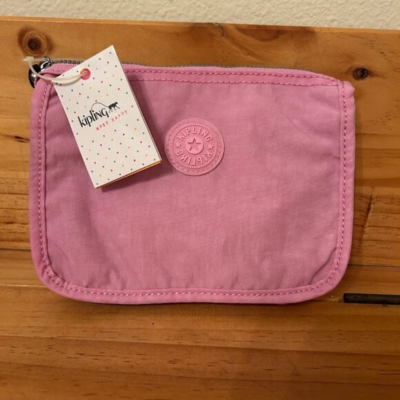 ✨ NWT Kipling Harrie Small Pouch - Sugarplum Pink Canvas Bag ✨ - Picture 5 of 8